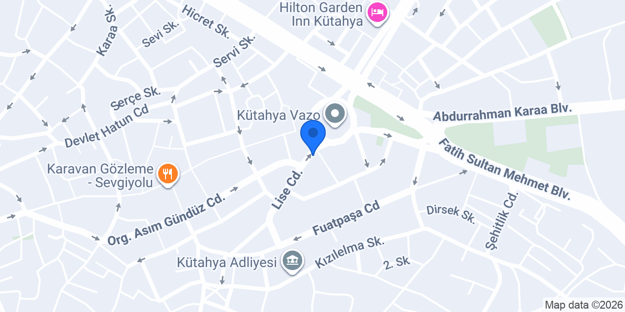 Çinili Otel 2 konumu