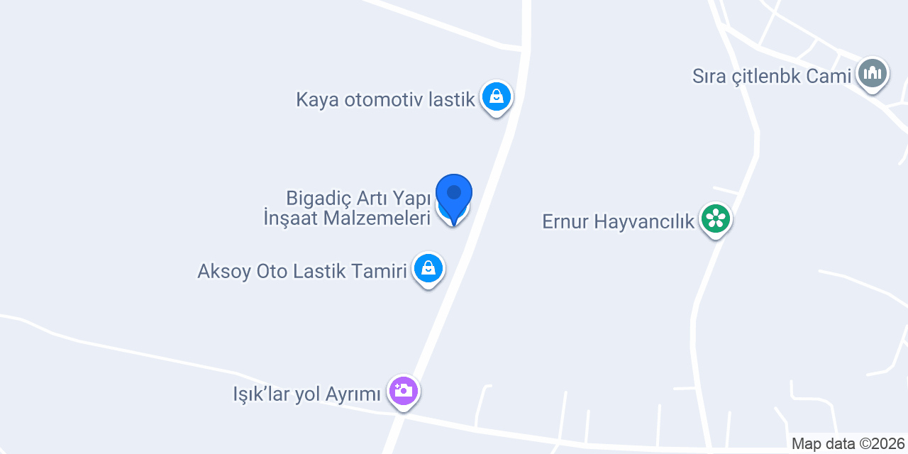 Bigadiç Artı Yapı İnşaat Malzemeleri konumu