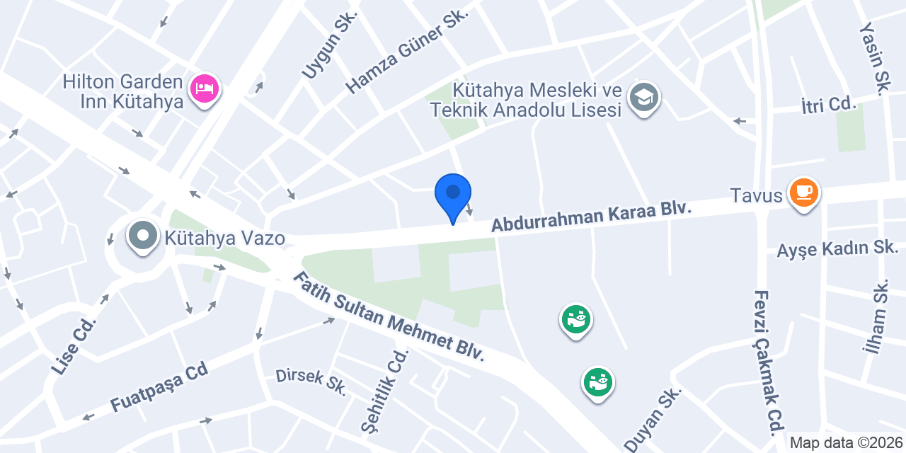Kütahya ZA YAPI İnşaat Ltd. Şti konumu