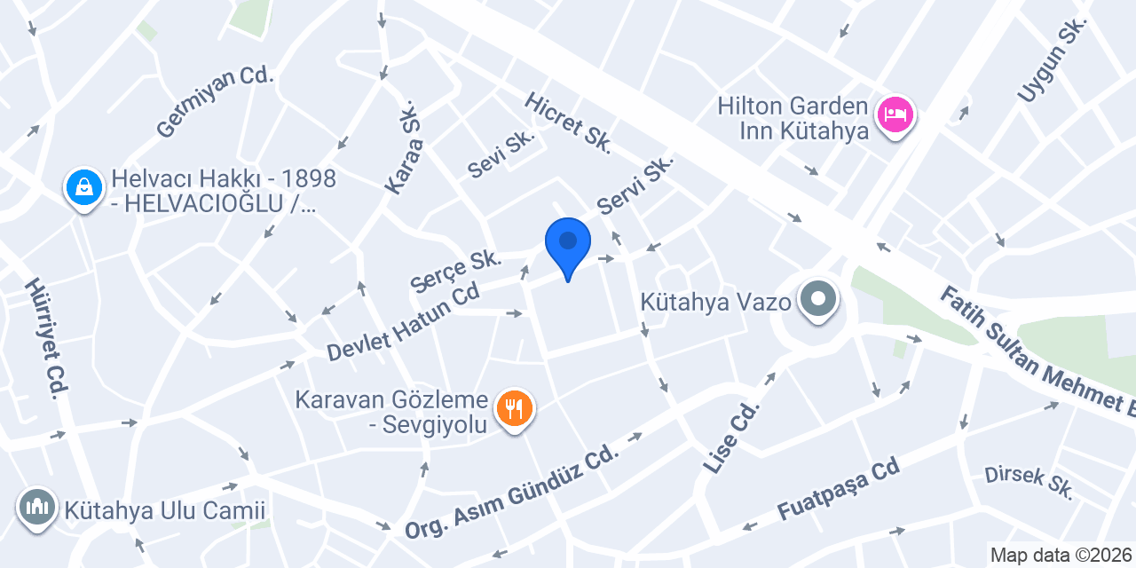 Kütahya İl Halk Kütüphanesi konumu