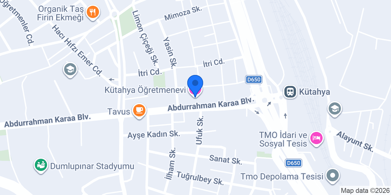 Kütahya Öğretmenevi konumu