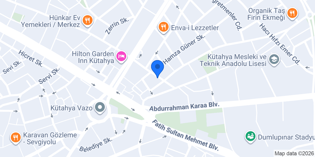 Kutahya Taksim konumu