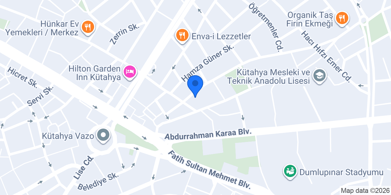 Pizza King kütahya konumu