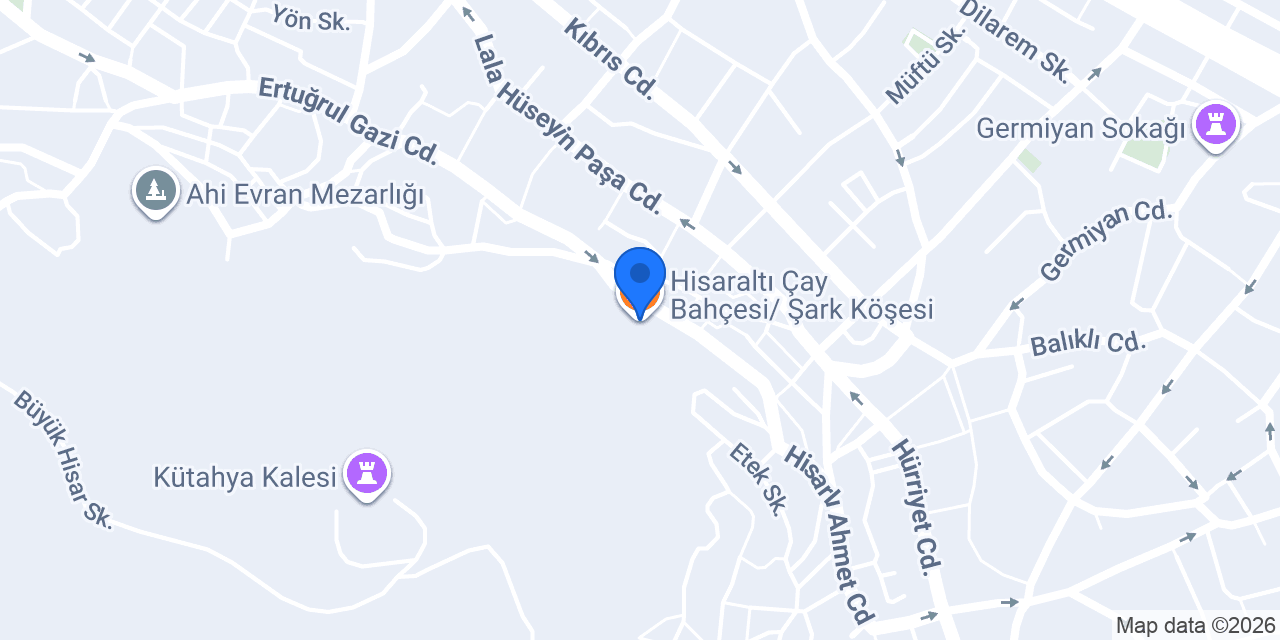 Hisaraltı Çay Bahçesi/ Şark Köşesi konumu