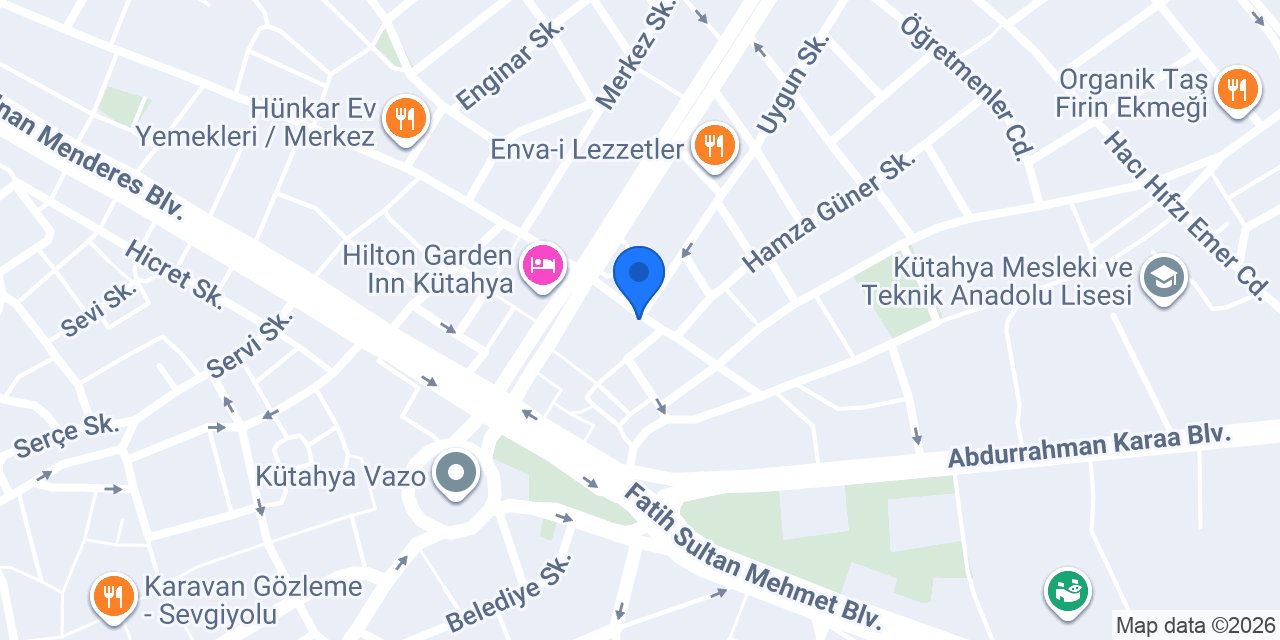 TDV Kütahya Kitap Kahve konumu