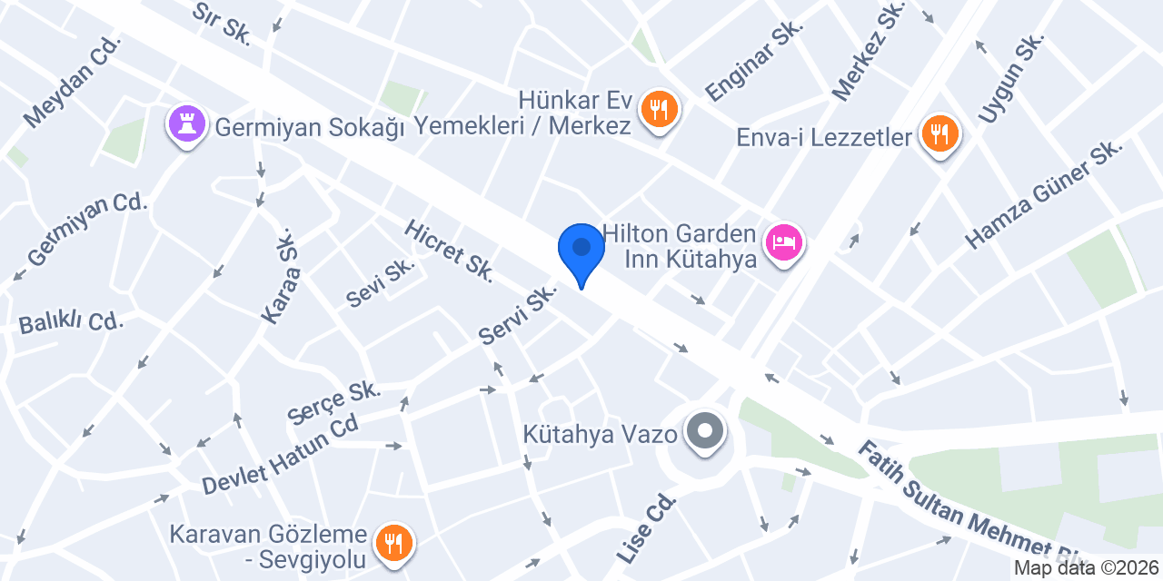 Silverline Kütahya konumu