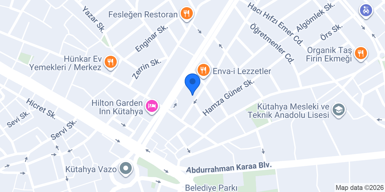 Kütahya Ege Sürücü Kursu konumu