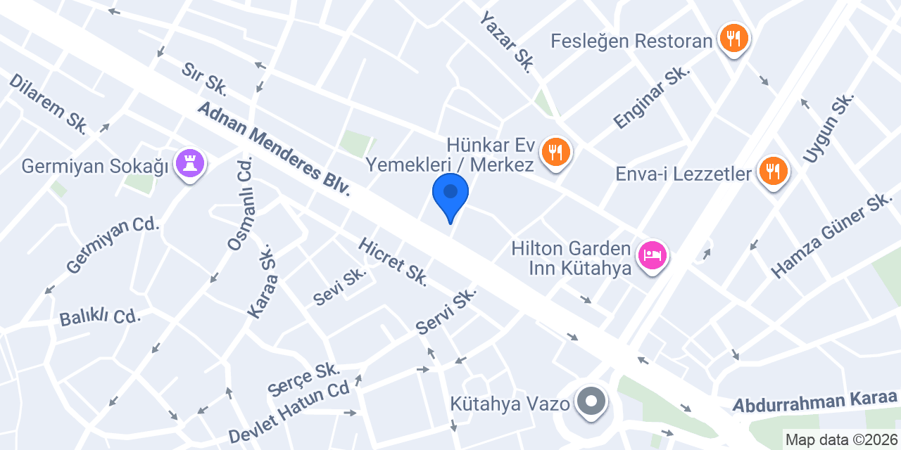 AĞAÇOĞLU PREFABRİK Kütahya konumu