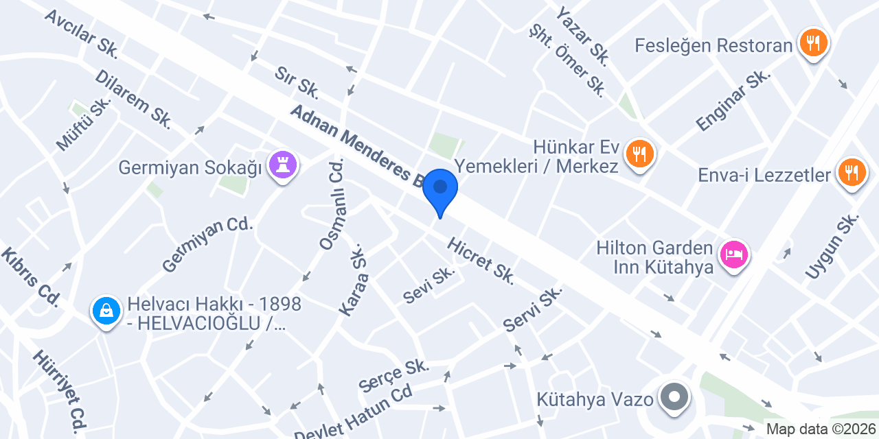 İşler Kitabevi Kütahya şube konumu