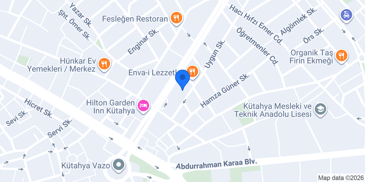 Sun Brothers Pizza Kütahya konumu