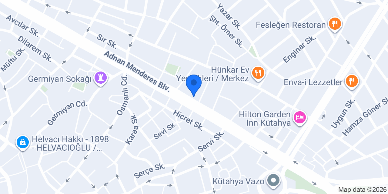Kütahya Mimoza Çiçek konumu