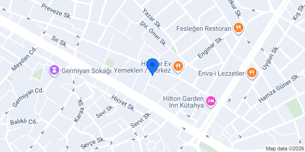 KÜTAHYA VETERİNER KLİNİĞİ konumu