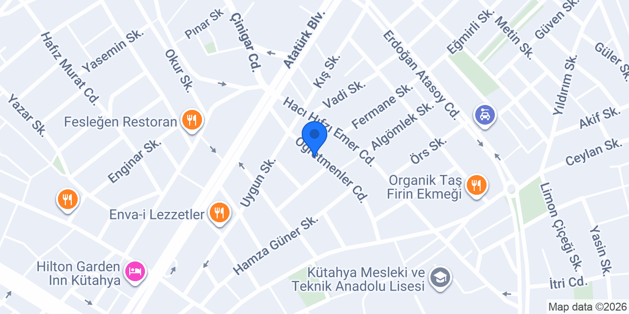 Nova Akademi Kütahya konumu