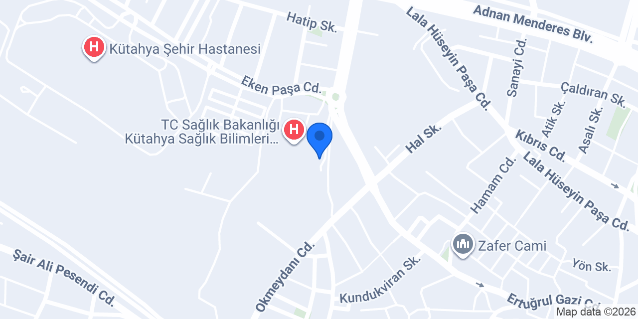 Evliya Çelebi Devlet Hastanesi konumu