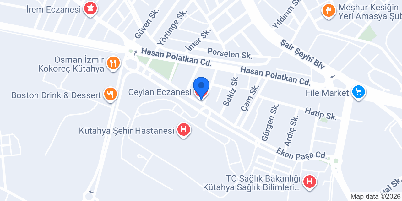 Ceylan Eczanesi konumu