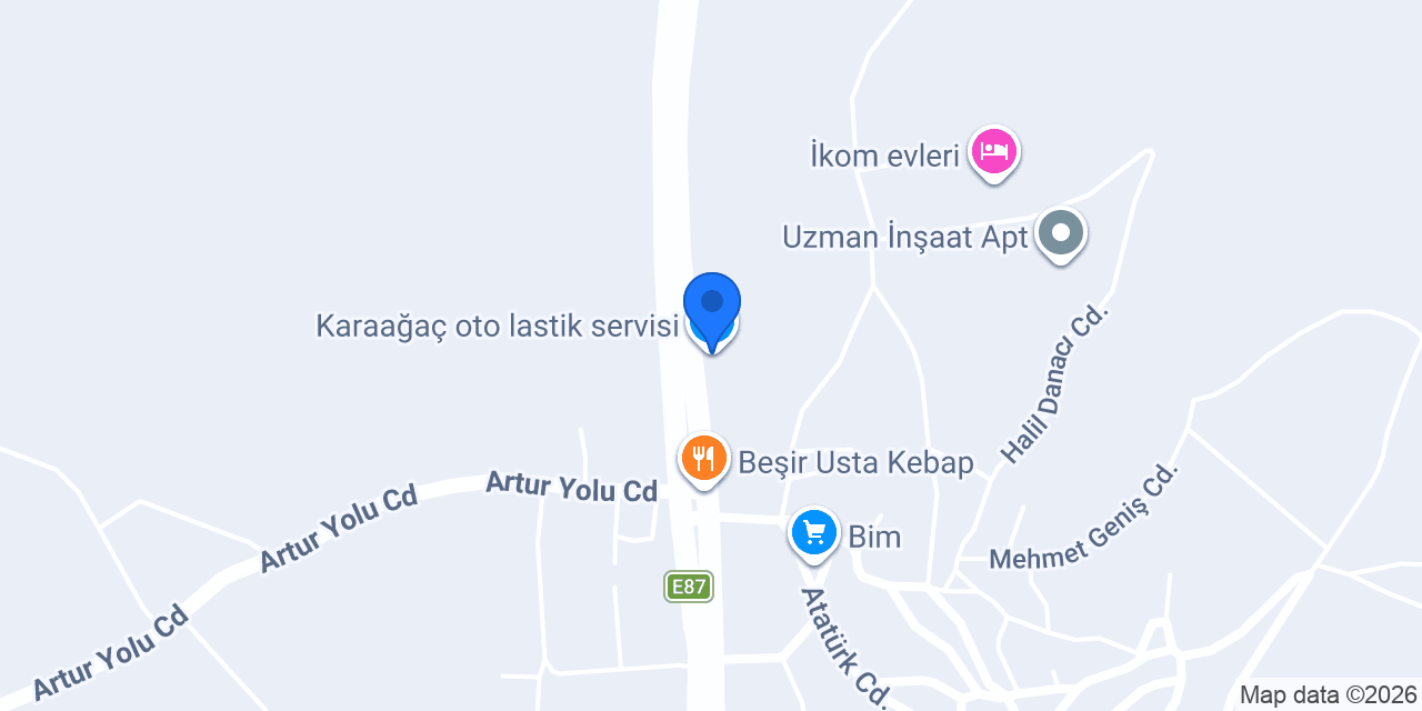 Karaağaç oto lastik servisi konumu