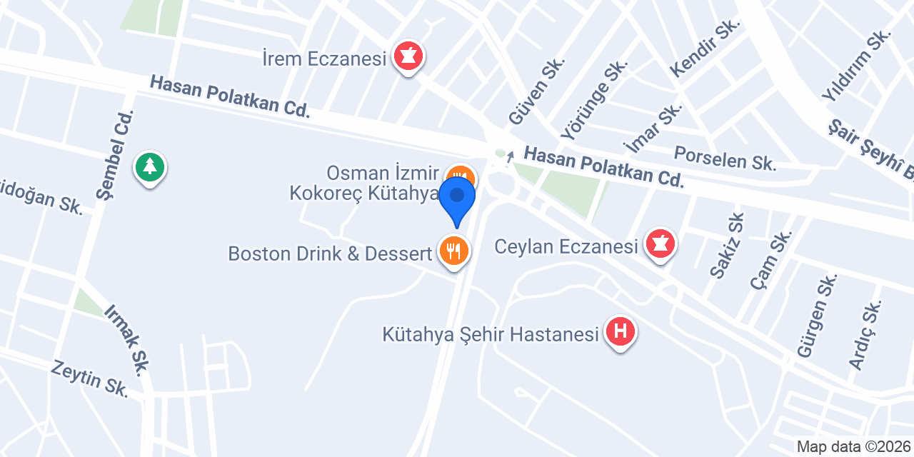 Pizza Locale Kütahya konumu