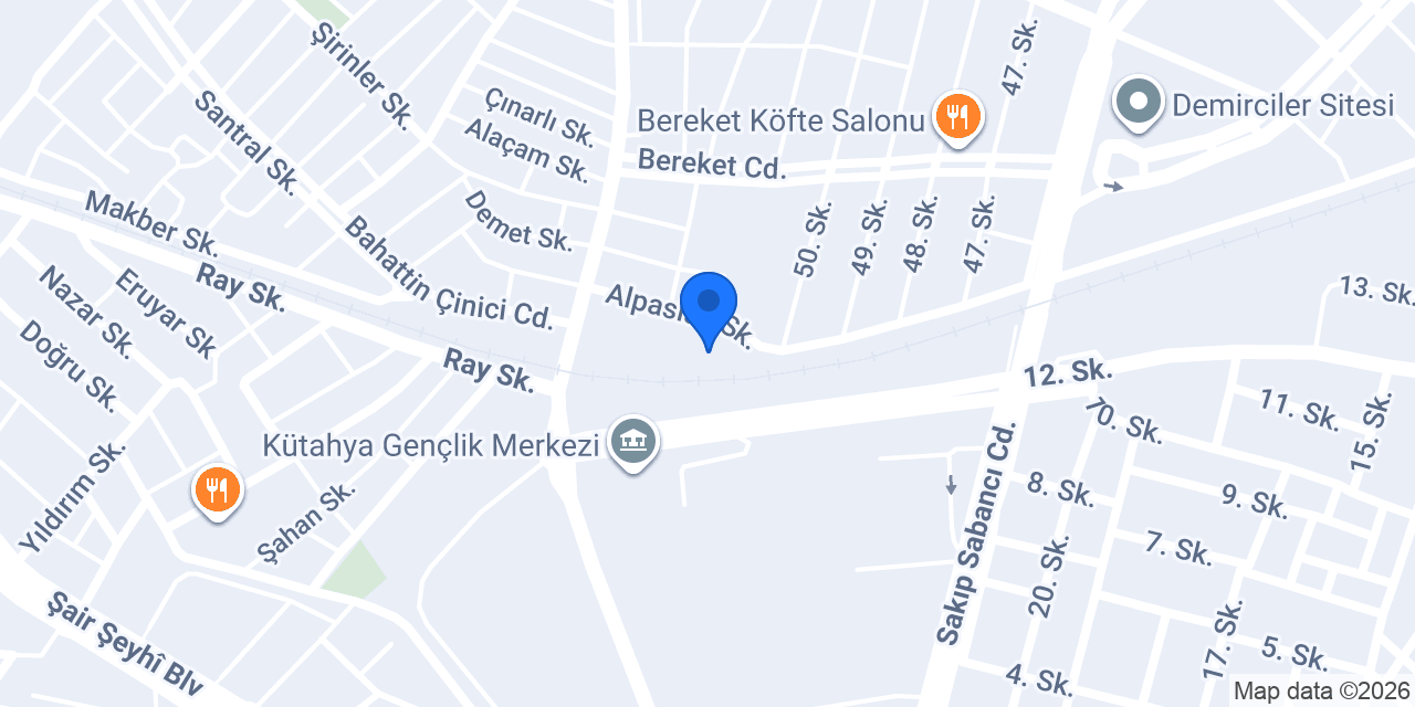 Kütahya Mesleki Eğitim Merkezi konumu