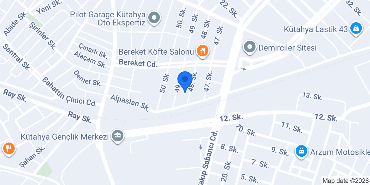 Tekin Auto KÜTAHYA konumu