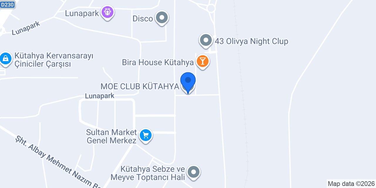MOE CLUB KÜTAHYA konumu
