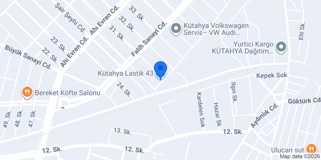 Kütahya Lastik 43 konumu
