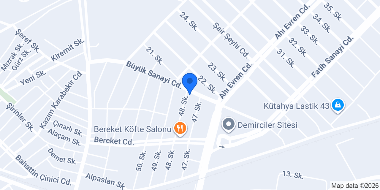 KONYA ROT BALANS KÜTAHYA konumu