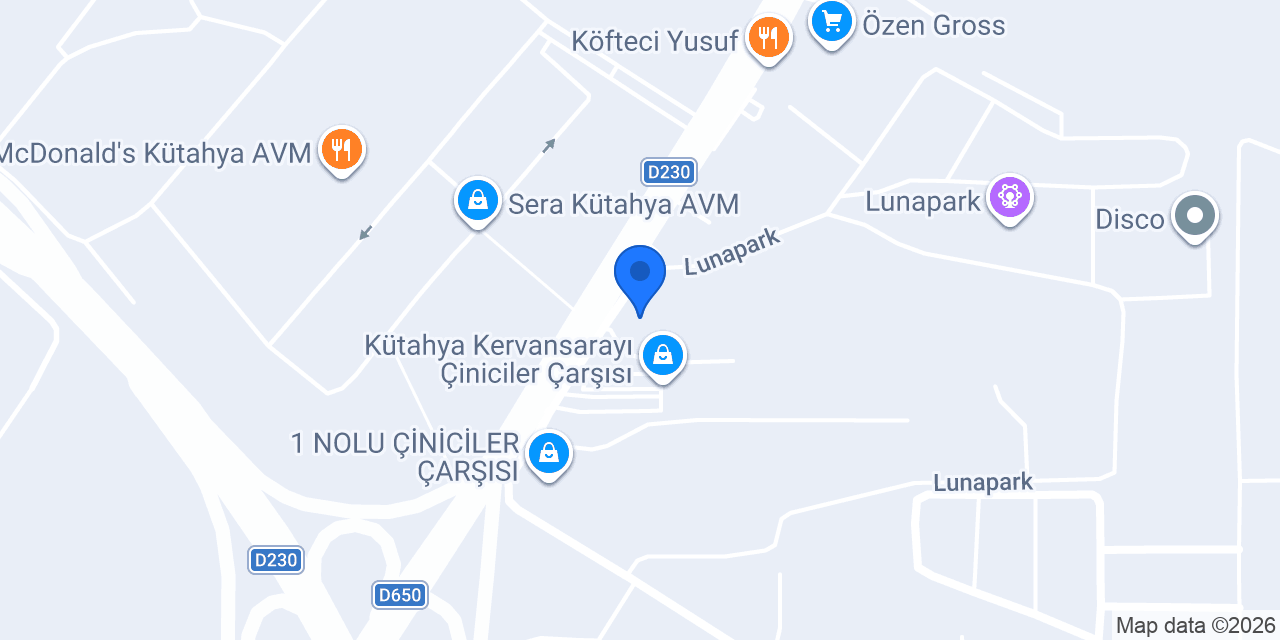KÜTAHYA ÇİNİ konumu