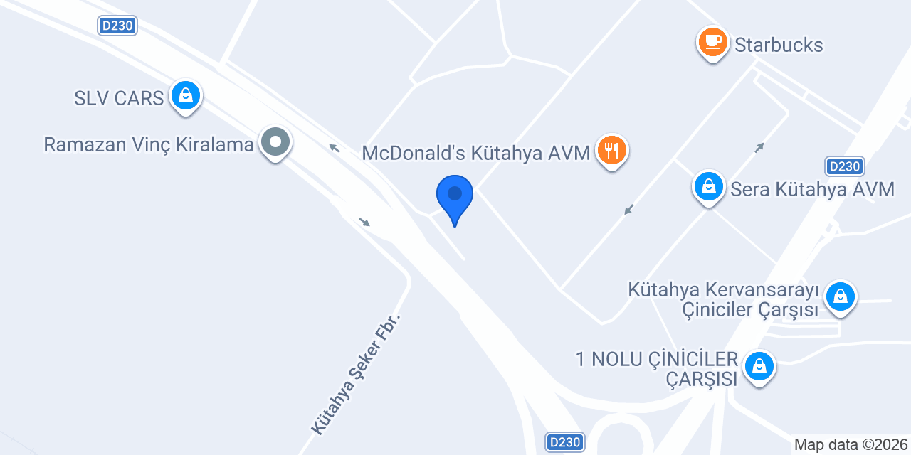Kütahya Kale Prefabrik konumu