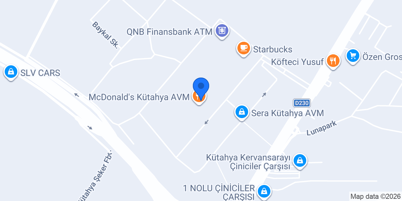 Sbarro - Sera AVM Şubesi konumu