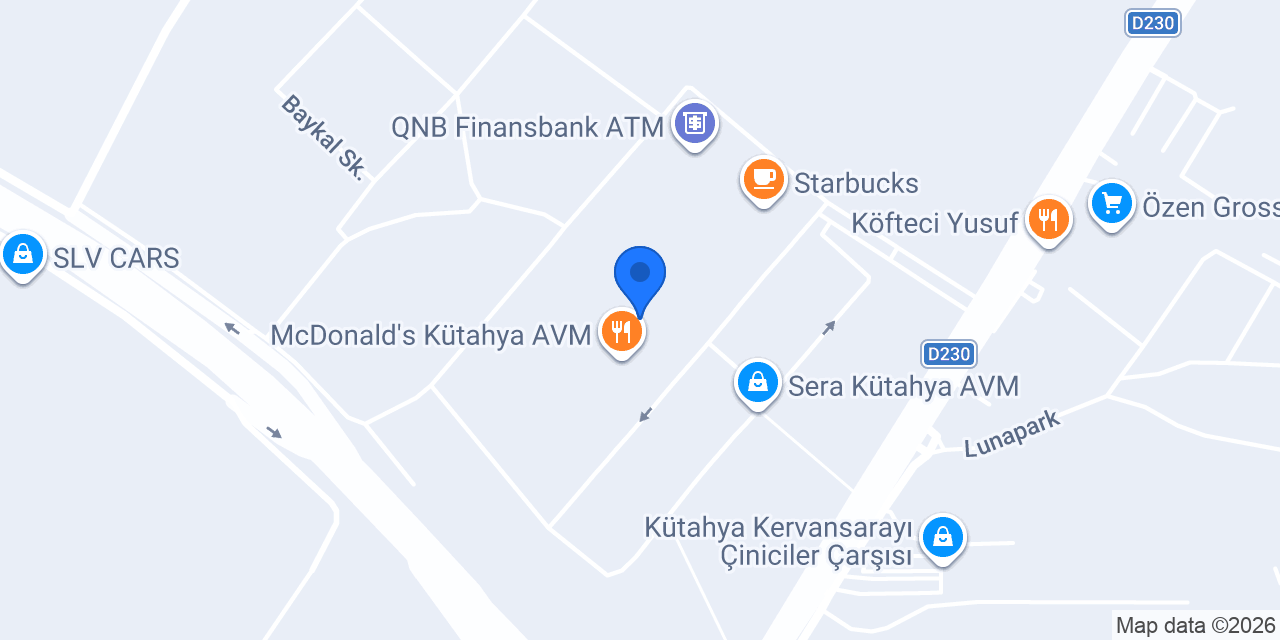 Kahve Dünyası - Kütahya Sera AVM konumu
