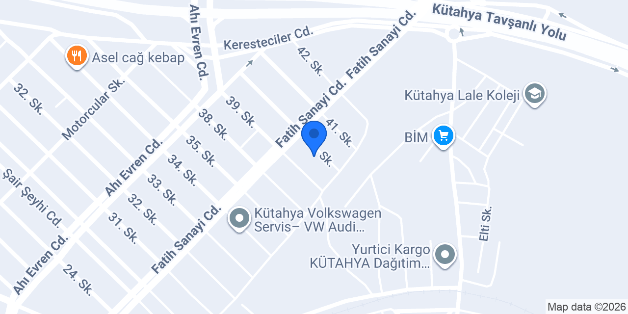 Kütahya Samet Ambalaj Depo konumu