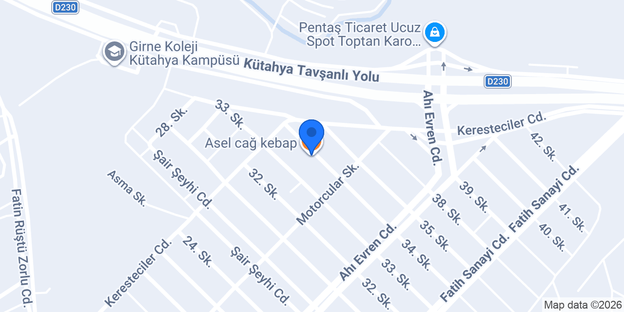 Asel cağ kebap konumu