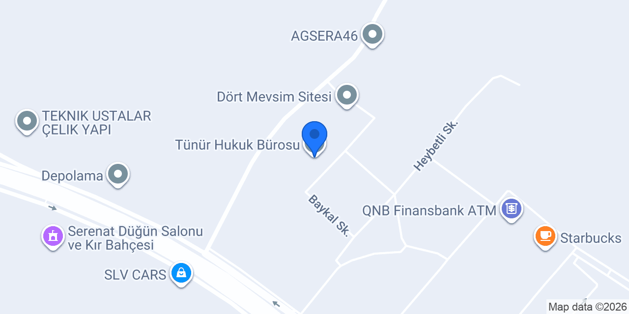 Tünür Hukuk Bürosu konumu
