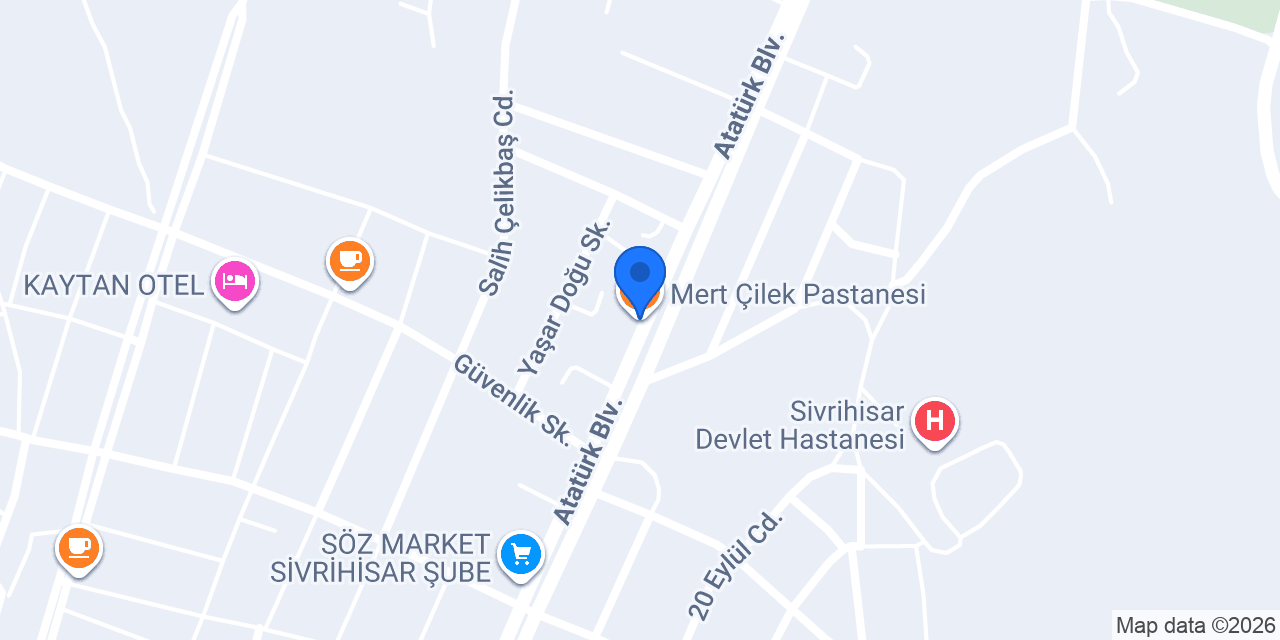 Mert Çilek Pastanesi konumu