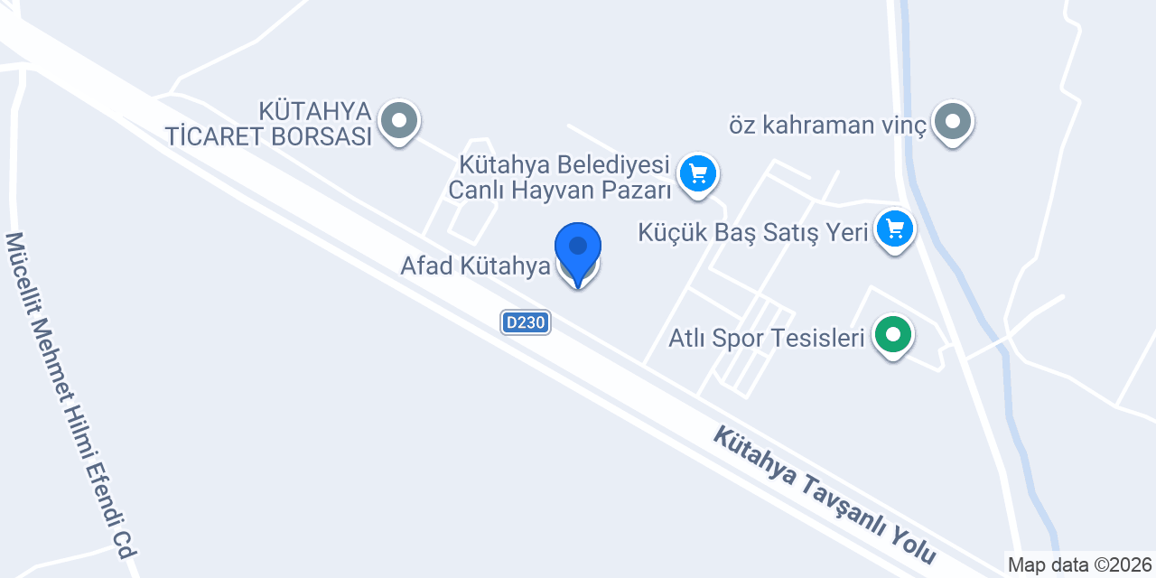 Afad Kütahya konumu