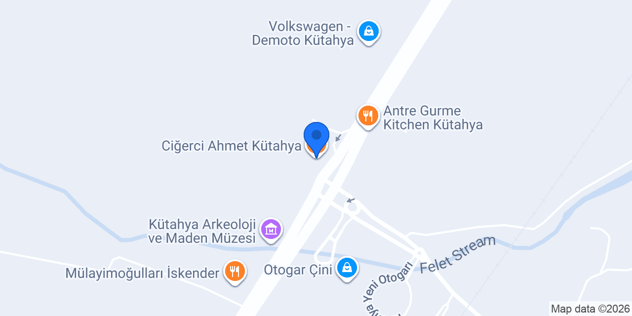 Ciğerci Ahmet Kütahya konumu