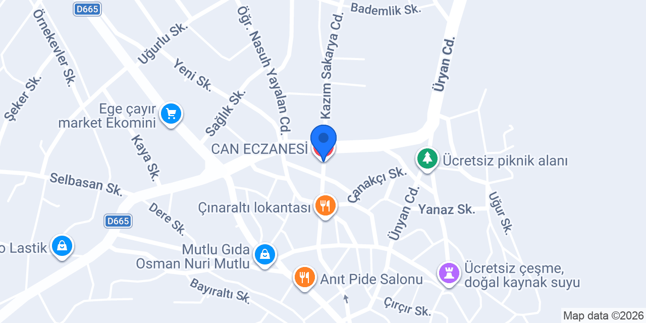 CAN ECZANESİ konumu