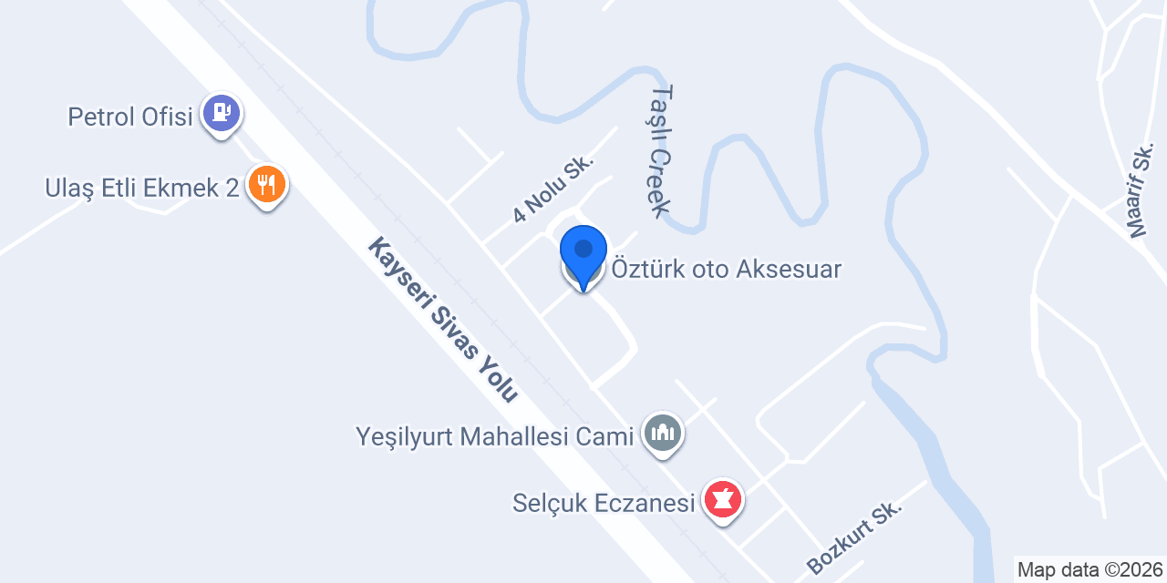 Öztürk oto Aksesuar konumu