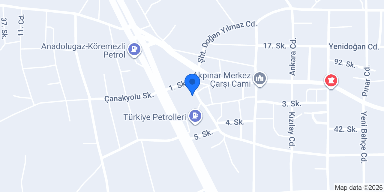 Akpınar İlçe Emniyet Müdürlüğü konumu
