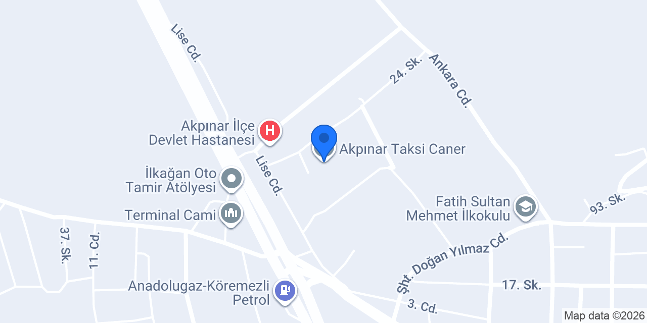Akpınar Taksi Caner konumu