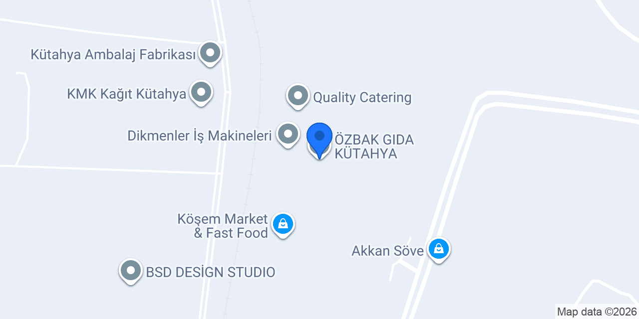 ÖZBAK GIDA KÜTAHYA konumu