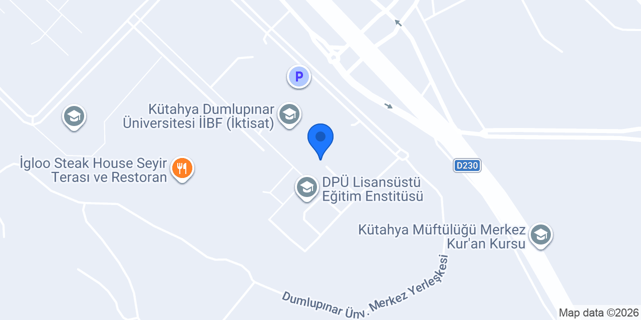 DPÜ İİBF Dekanlığı konumu