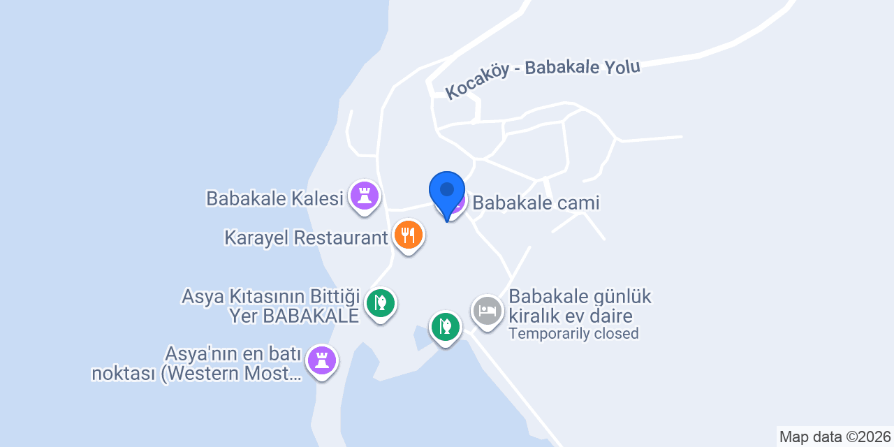 Babakale cami konumu