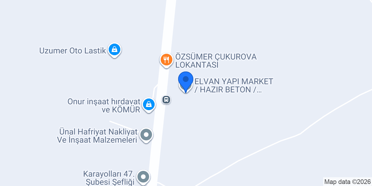 ELVAN YAPI MARKET / HAZIR BETON / İTHAL KÖMÜR (BAŞKENTKART) konumu