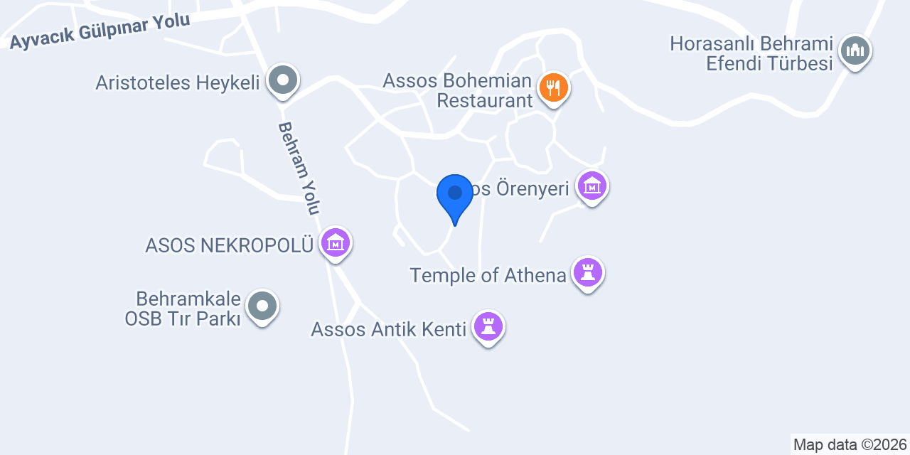 Assos Agura Pansiyon konumu