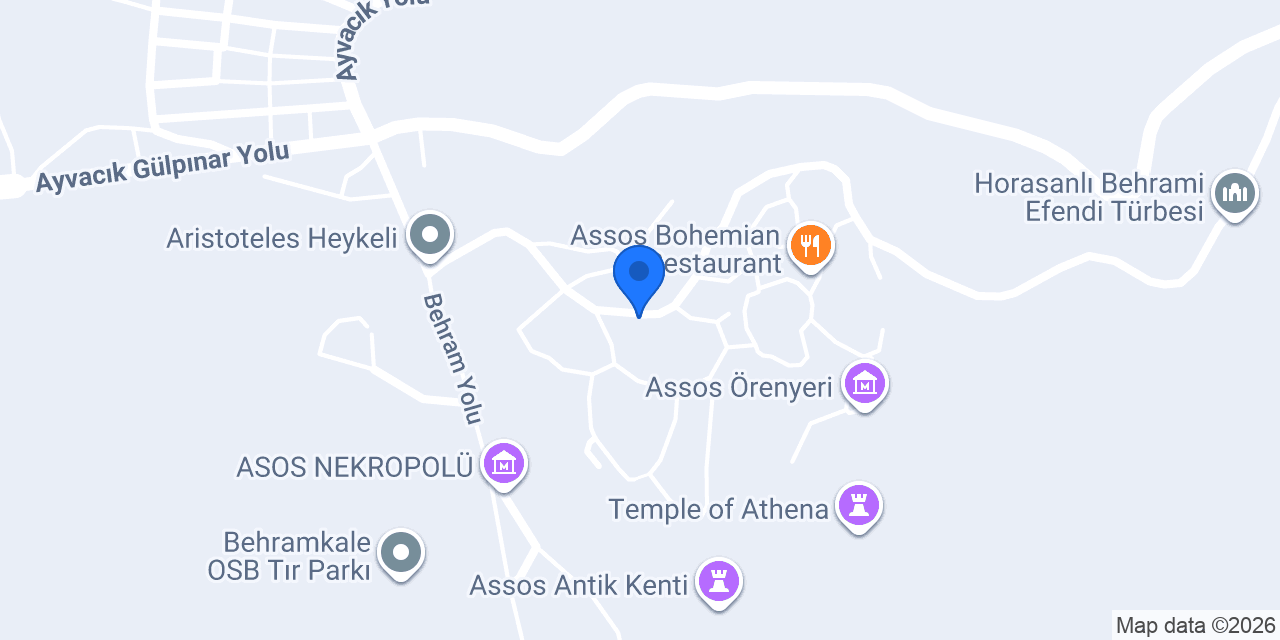 Assos dondurmacısı ALİ USTA konumu