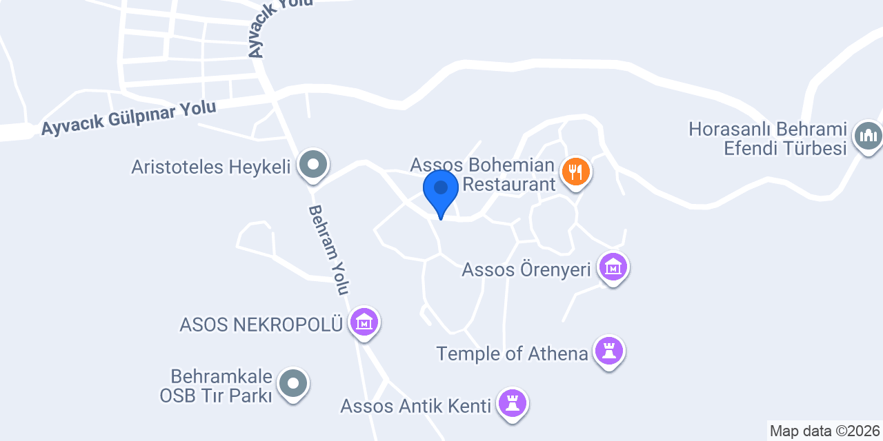 Assos Tekin Pansiyon konumu