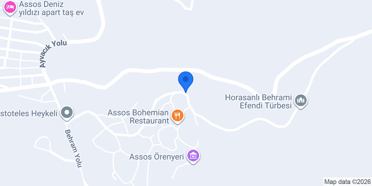 Assos Şimal Pansiyon konumu