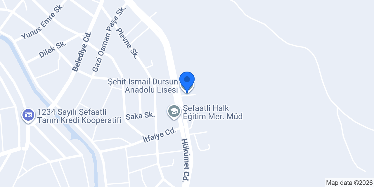 Şehit Ismail Dursun Anadolu Lisesi konumu
