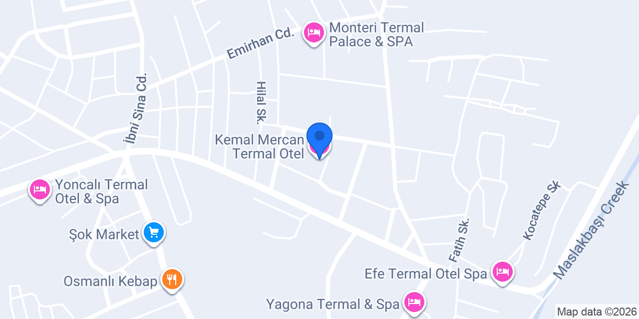 Kemal Mercan Termal Otel konumu